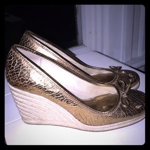 Coach euc espadrilles shoes copper metallic
